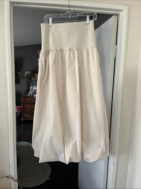 High-Rise Cream Balloon Maxi Skirt